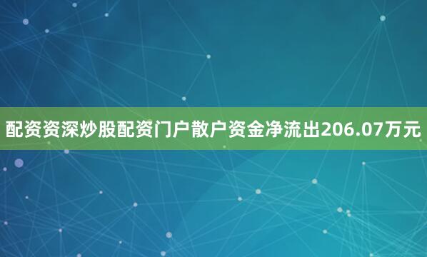 配资资深炒股配资门户散户资金净流出206.07万元